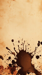 Brown watery splash background. AI Generated