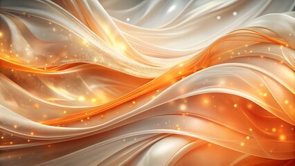 Wall Mural - Artwork with orange and white flowing waves, suitable for contemporary designs with elegance and creativity. Abstract Flowing colorful Wave isolated.