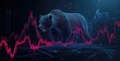 © Jiraporn - A futuristic bear stands against a digital stock market backdrop, symbolizing bearish trends in finance and technology.