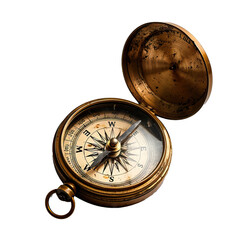 old compass with a rustic brass cover, for navigating through life's journey and finding one's direc