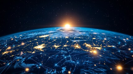 Leinwandbilder - Communication network concept IoT Internet of Things Telecommunication : Generative AI