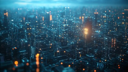 Leinwandbilder - Advanced communication and global internet network connection in smart city  Concept of future 5G wireless digital connecting and social media networking : Generative AI