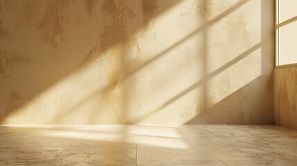 Poster - Beige wall and floor with light and shadow for product display