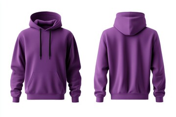 Purple Hoodie Mockup   Front and Back View