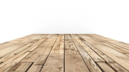 Wall Mural - Wooden table top on white background for product display