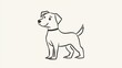 © sarun - A simple line-drawn dog with a wagging tail, perfect for use in a mobile app.
