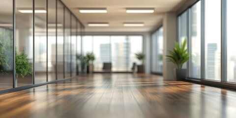 Wall Mural - Blurred office interior, with a defocused effect for business backdrop.