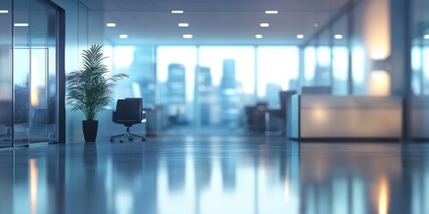 Wall Mural - Blurred office interior with a defocused effect, suitable for a business backdrop.