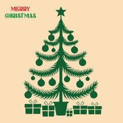 Christmas tree silhouette vector and illustration, Christmas trees vector