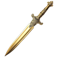 Gold dagger isolated on transparent background