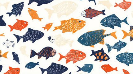 Wall Mural - fish pattern graphics