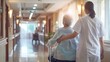 © 熙妍 杨 - Elderly patients being assisted by dedicated nurses from clinics and nursing homes. Nurses showing care and support to the elderly, helping them with daily activities. Professional nurses in the healt