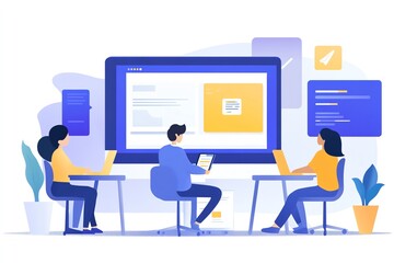 Aufkleber - Teamwork, collaboration, and problem-solving in the digital age.