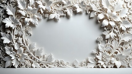 Wall Mural - White luxury frame art