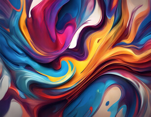 Wall Mural - Abstract background with colorful oil paint, colorful modern art concept artistic wallpaper