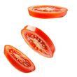 © Michael - Fresh tomato slices in air isolated over transparent background, png ready cut-out