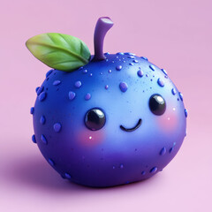 Poster - Cute Blueberry Emoji.