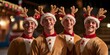 © AI Visual Vault - Cheerful Group of Friends in Festive Reindeer Costumes Celebrating the Holidays