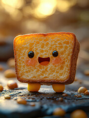 Poster - Happy Bread Character.