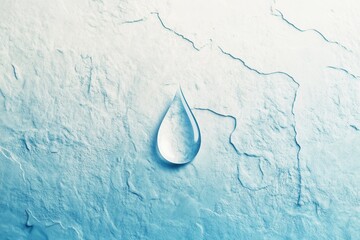 Leinwandbilder - This design showcases a clear drop of water centered on a light, textured background, signifying freshness and hydration. Generative AI