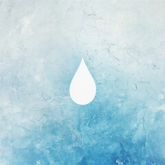 Leinwandbilder - This design showcases a sleek water drop symbol that conveys themes of hydration and purity against a serene blue backdrop. Generative AI