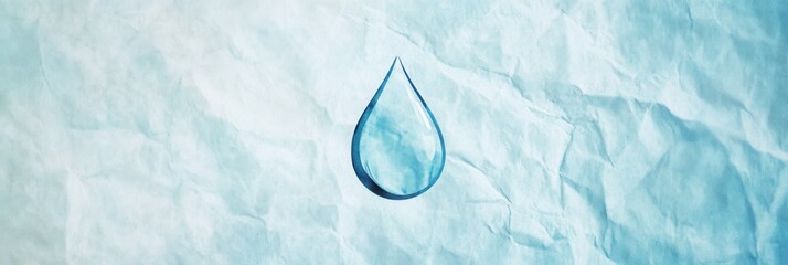 Leinwandbilder - This design showcases a delicate water drop symbolizing hydration and freshness, set against a light textured backdrop. Generative AI