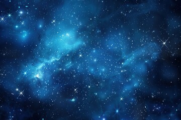 Wall Mural - a blue sky with many stars and a few clouds