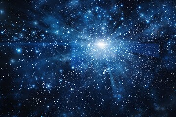 Wall Mural - a blue sky with a bright star in the middle