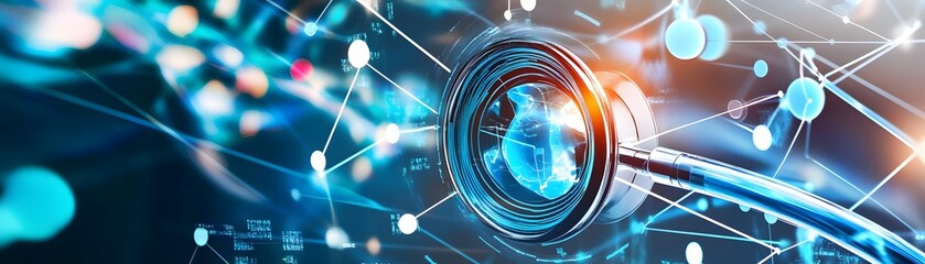 Poster - Stethoscope with Global Network and Data.