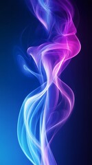 Wall Mural - Abstract smoke forming wavy lines of blue and purple light