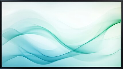 Wall Mural - Abstract blue and green flowing waves on