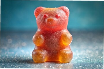 sugar jelly teddy bear on a light background