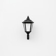 © Flowaiart - A black lamp is hanging on a white wall