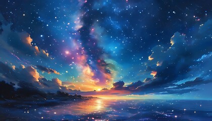 sky with stars and clouds