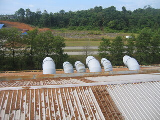 Bintulu, Malaysia - November 8, 2006: The machineries, equipment, production line, working conditions and general view of the manufacturing environment within a Medium Density Fiberboard factory and p