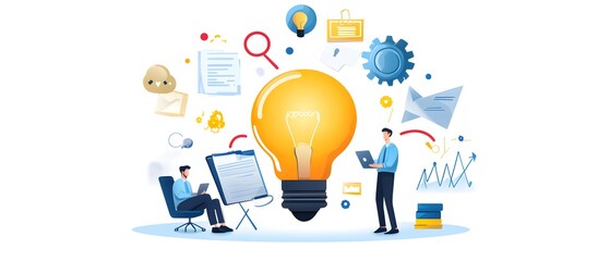 Wall Mural - businessmen brainstorming ideas.