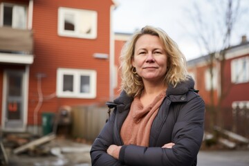 Wall Mural - Portrait of a middle aged Caucasian body positive woman