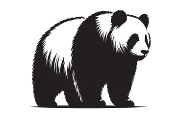 Wall Mural - Panda  full body of a silhouette vector illustration