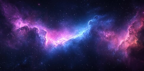 Wall Mural - Cosmic Nebula with Stars and Glowing Clouds