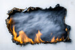 © Prasanth - With a clipping path applied, a burnt piece of paper is isolated on a white background