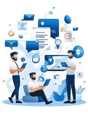 Wall Mural - team working on a business project.