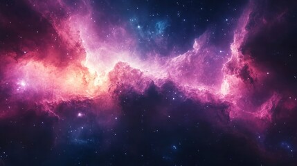 Wall Mural - Cosmic Nebula with Pink and Blue Hues