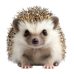 hedgehog isolated on transparent background generative ai.