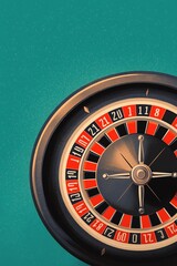 Four businessmen stand around a roulette wheel, symbolizing risk and chance.