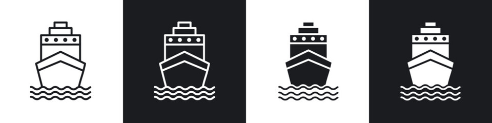 Wall Mural - ship icon in filled and stroke