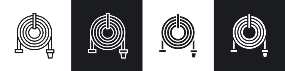 Wall Mural - hose icon in filled and stroke