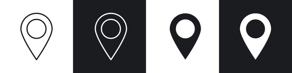 Wall Mural - map marker icon in filled and stroke