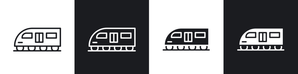 Wall Mural - monorail icon in filled and stroke