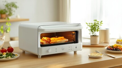 Compact electric oven for preparing food at home