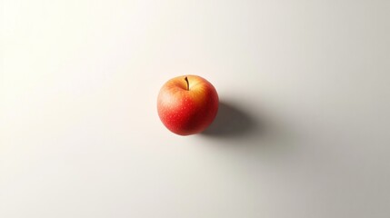 Wall Mural - A Single Red Apple on a White Background